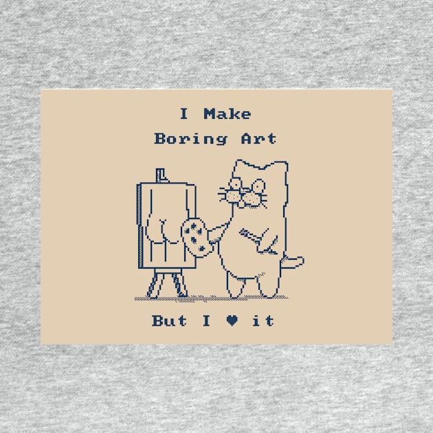 I Make Boring Art Cat - 1bit Pixelart by pxlboy